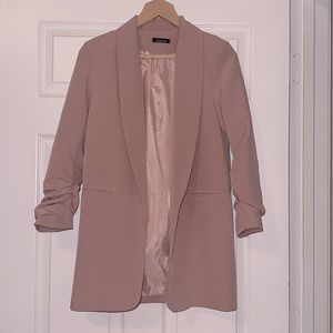 Boohoo Ruched Sleeve Blazer